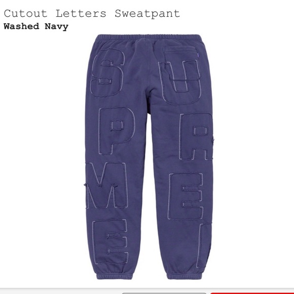 supreme cutout letters sweatpants
